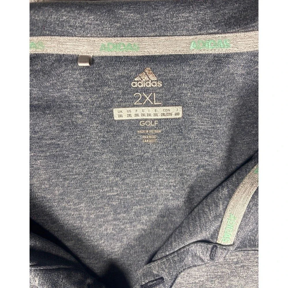 Adidas Golf Polo Shirt Mens 2XL Gray Green Heathered‎ Short Sleeve Performance